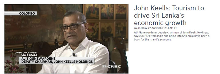 Ajit Gunewardene - Deputy Chairman John Keells Holdings PLC, speaking to CNBC