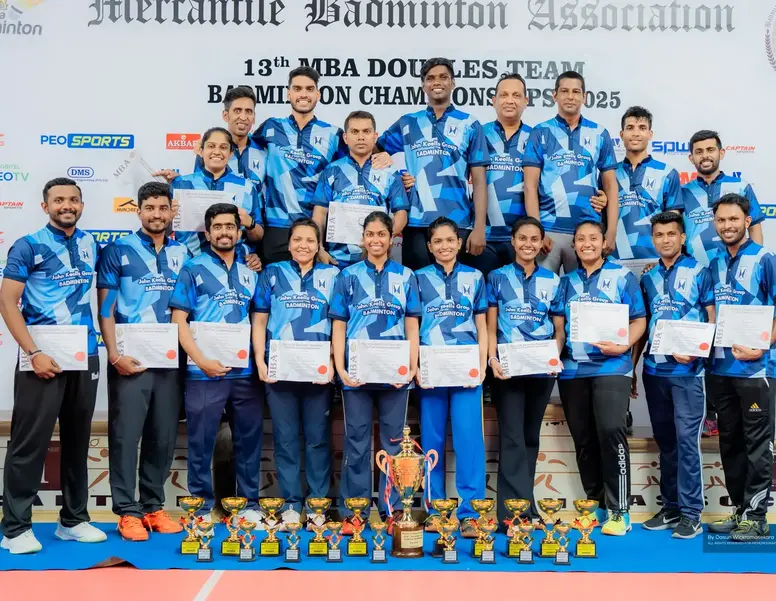Team A from John Keells Group emerged champions at the 13th Mercantile Doubles Team Badminton Championships 2025