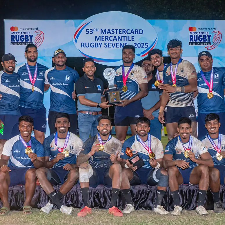 The John Keells Group wins the Plate Championship at the 53rd Mercantile Rugby 7s